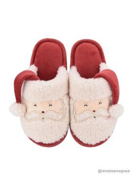 XIXITIAO Christmas Slippers Fuzzy Memory Foam Non-Slip Plush Winter House